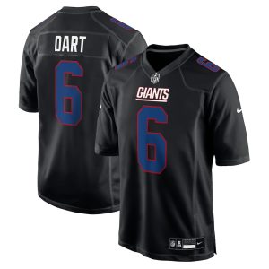 New York Giants #6 Jaxson Dart Carbon Black Fashion Game Nike Jersey