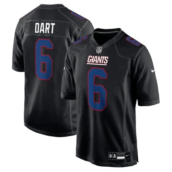 New York Giants #6 Jaxson Dart Carbon Black Fashion Game Nike Jersey