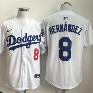 Los Angeles Dodgers #8 Enrique Hernandez WhiteLimited Stitched Jersey