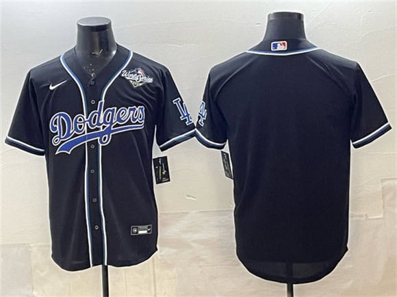 Los Angeles Dodgers Blank Black Fashion 2025 World Series Cool Base Stitched Jersey