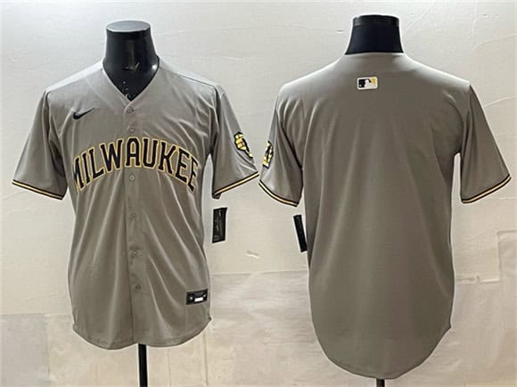 Milwaukee Brewers Blank Gray Home Limited Stitched Jersey
