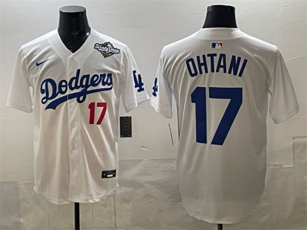 Los Angeles Dodgers #17 Shohei Ohtani White 2025 World Series Home Limited Stitched Jersey