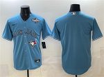 Toronto Blue Jays Blank Blue 2025 World Series Home Cool Base Stitched Jersey