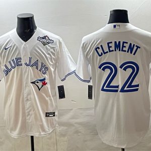 Toronto Blue Jays #22 Ernie Clement White 2025 World Series Home Cool Base Stitched Jersey
