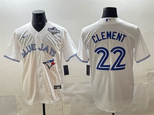 Toronto Blue Jays #22 Ernie Clement White 2025 World Series Home Cool Base Stitched Jersey