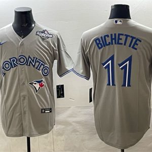 Toronto Blue Jays #11 Bo Bichette Gray 2025 World Series Home Cool Base Stitched Jersey
