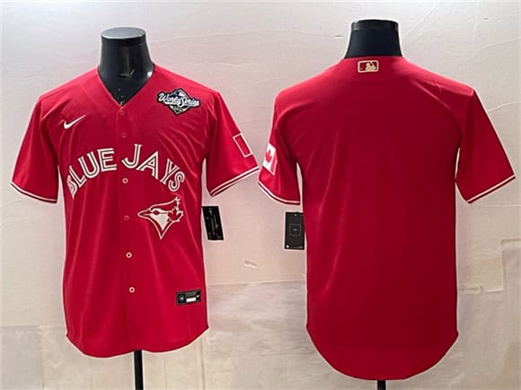Toronto Blue Jays Blank Red 2025 World Series Home Cool Base Stitched Jersey