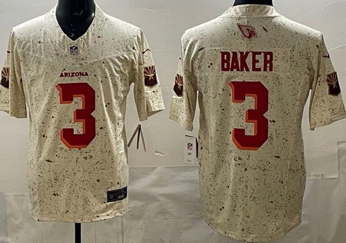 Arizona Cardinals #3 Budda Baker Limited Cream Rivalries FUSE Vapor Jersey