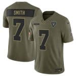 Las Vegas Raiders #7 Geno Smith Olive 2025 Salute to Service Limited Stitched Jersey