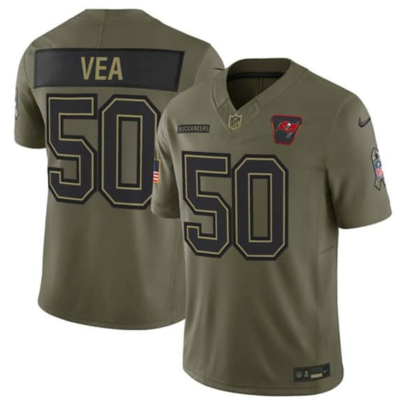 Tampa Bay Buccaneers #50 Vita Vea Olive 2025 Salute to Service Limited Stitched Jersey