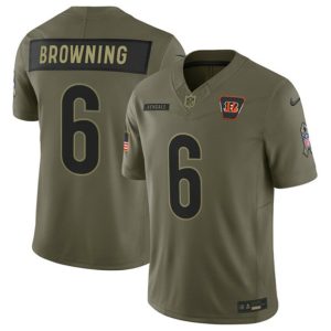 Cincinnati Bengals #6 Jake Browning Olive 2025 Salute to Service Limited Stitched Jersey