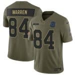 Indianapolis Colts #84 Tyler Warren Olive 2025 Salute to Service Limited Stitched Jersey