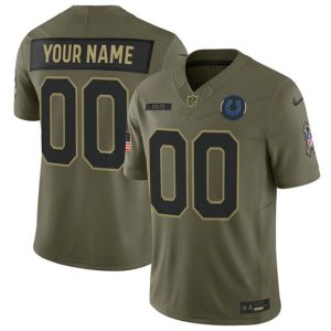 Indianapolis Colts Custom Olive 2025 F.U.S.E. Salute to Service Limited Stitched Jersey