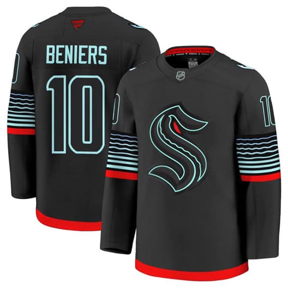 Seattle Kraken #10 Matty Beniers Black Alternate Stitched Jersey
