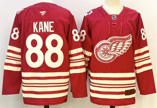 Detroit Red Wings #88 Patrick Kane Red 2025-26 Centennial Premium Stitched Jersey