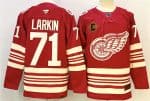 Detroit Red Wings #71 Dylan Larkin Red 2025-26 With C Patch Centennial Premium Stitched Jersey