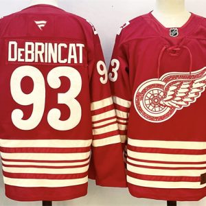 Detroit Red Wings #93 Alex DeBrincat Red 2025-26 Centennial Premium Stitched Jersey