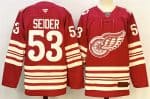Detroit Red Wings #53 Moritz Seider Red 2025-26 Centennial Premium Stitched Jersey