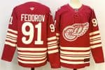 Detroit Red Wings #91 Sergei Fedorov Red 2025-26 Centennial Premium Stitched Jersey