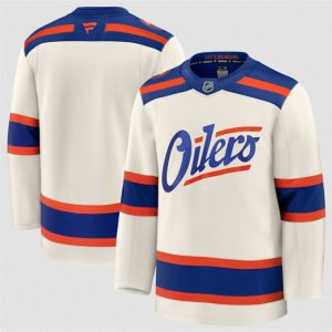 Edmonton Oilers Blank Light Beige Alternate Stitched Jersey