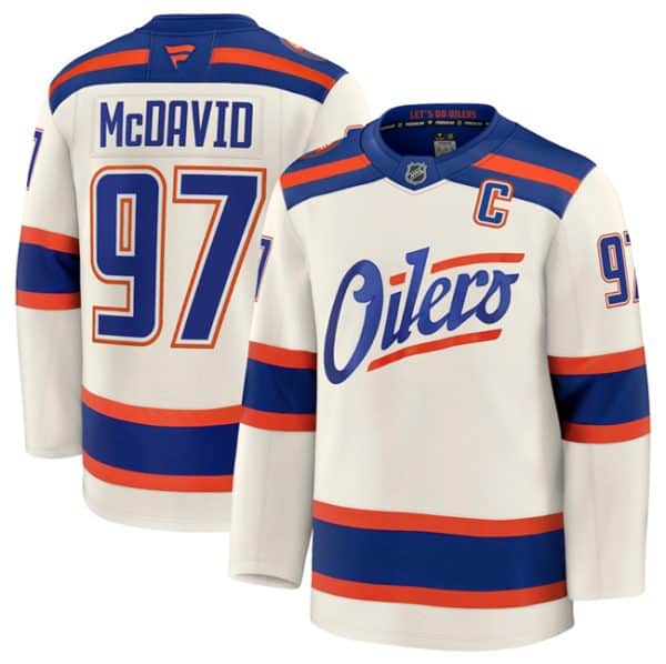 Edmonton Oilers #97 Connor McDavid Light Beige Alternate With C Patch Stitched Jersey