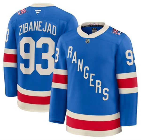 New York Rangers #93 Mika Zibanejad Blue Centennial Stitched Jersey