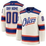 Edmonton Oilers Custom Light Beige Alternate Stitched Jersey