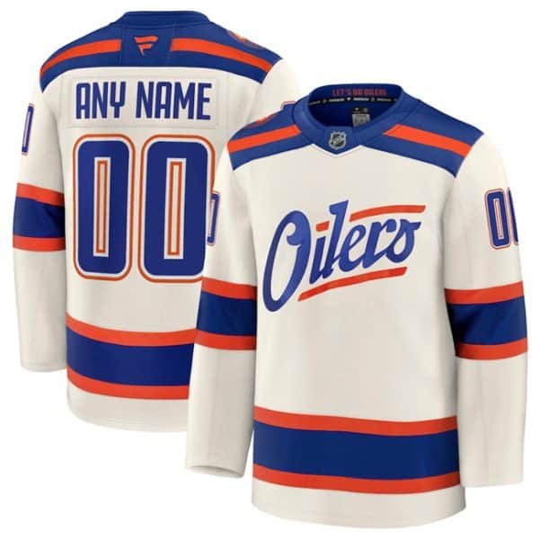 Edmonton Oilers Custom Light Beige Alternate Stitched Jersey