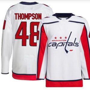 Washington Capitals #48 Logan Thompson Authentic White Away Jersey