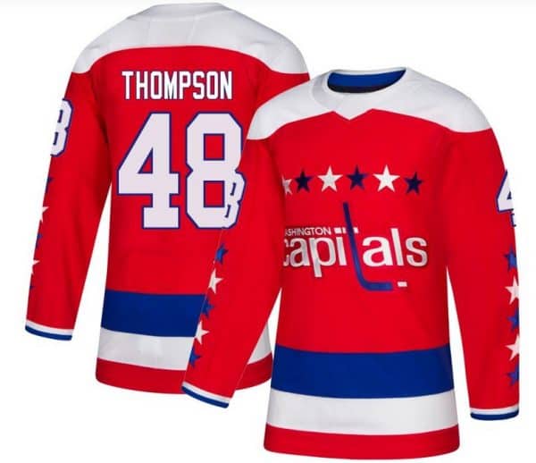 Washington Capitals #48 Logan Thompson Authentic Red Alternate Jersey