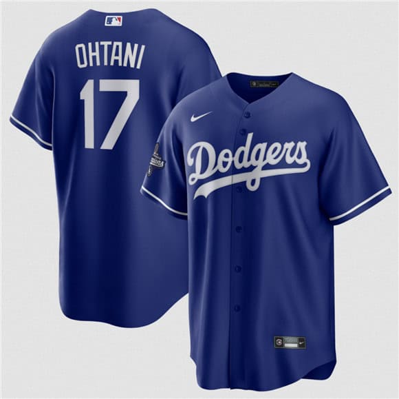 Los Angeles Dodgers #17 Shohei Ohtani Blue 2025 World Series Champions Stitched Jersey