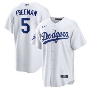 Los Angeles Dodgers #5 Freddie Freeman White 2025 World Series Champions Home Cool Base Stitched Jersey