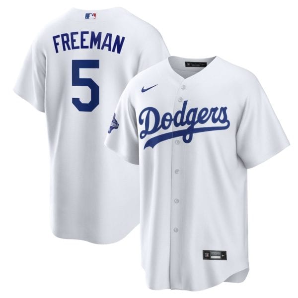 Los Angeles Dodgers #5 Freddie Freeman White 2025 World Series Champions Home Cool Base Stitched Jersey