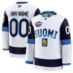Finland Custom White 2025 4 Nations Face-Off Premium Stitched Jersey