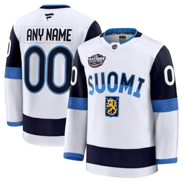 Finland Custom White 2025 4 Nations Face-Off Premium Stitched Jersey