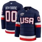 USA Custom Navy 2025 4 Nations Face-Off Stitched Jersey