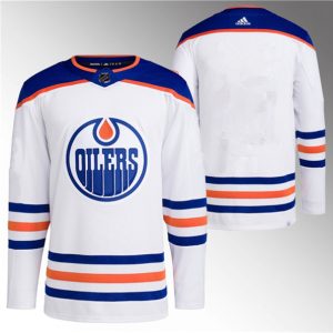 Edmonton Oilers Custom White Stitched Jersey