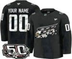Washington Capitals Customized Black 50th Anniversary Authentic Jersey