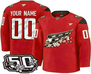 Washington Capitals Customized Red 50th Anniversary Authentic Jersey