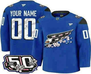 Washington Capitals Customized Blue 50th Anniversary Authentic Jersey