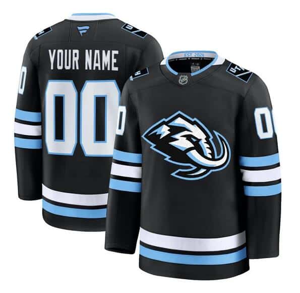 Utah Mammoth Custom 2025 Black Stitched Jersey