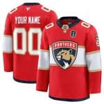Florida Panthers Custom Red 2025 Stanley Cup Final Patch Stitched Jersey