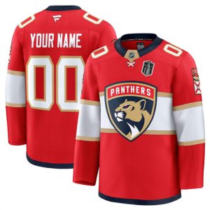 Florida Panthers Custom Red 2025 Stanley Cup Final Patch Stitched Jersey