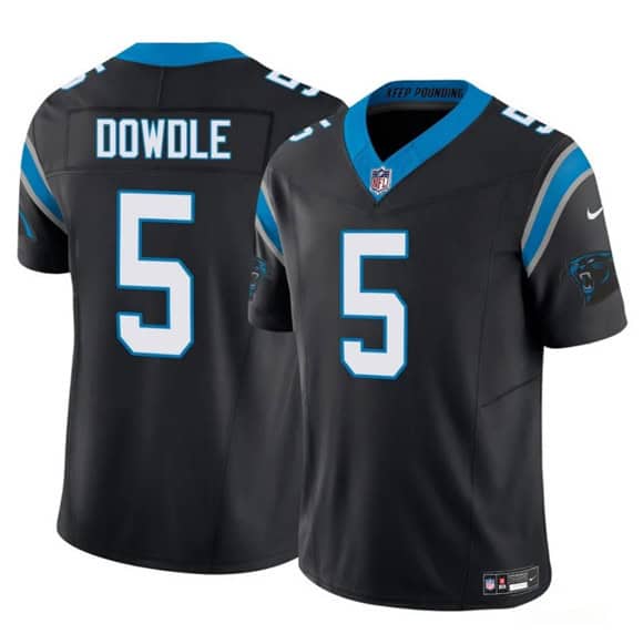 Carolina Panthers #5 Rico Dowdle Black 2025 F.U.S.E. Vapor Limited Stitched Jersey