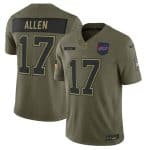 Buffalo Bills #17 Josh Allen Olive 2025 Salute to Service Limited Stitched Jersey