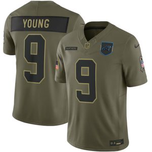 Carolina Panthers #9 Bryce Young Olive 2025 Salute to Service Limited Stitched Jersey