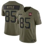 San Francisco 49ers #85 George Kittle Olive 2025 Salute to Service Limited Stitched Jersey