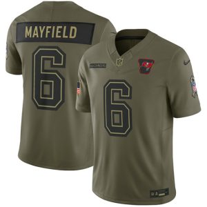 Tampa Bay Buccaneers #6 Baker Mayfield Olive 2025 Salute to Service Limited Stitched Jersey