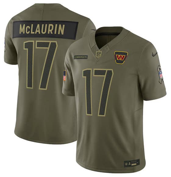 Washington Commanders #17 Terry McLaurin Olive 2025 Salute to Service Limited Stitched Jersey