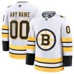 Boston Bruins Custom White 2025 Away Stitched Jersey